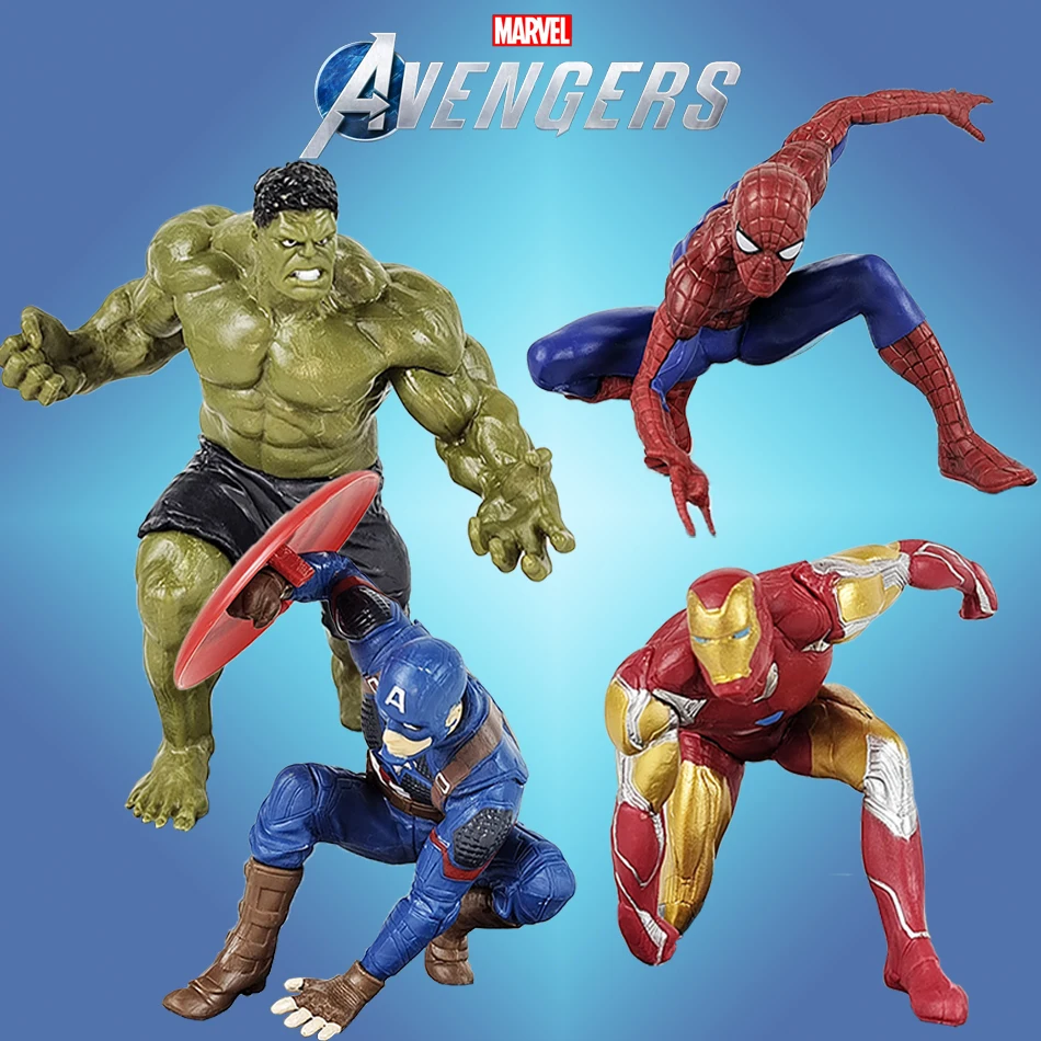 13.5cm Marvel Avengers Action Figure figurine Thano Iron Captain America Hulk Spider Man SpiderMan model toy doll