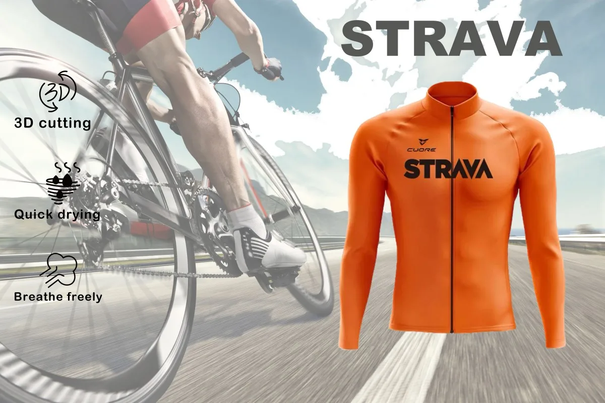 STRAVA Herrenjacke, Trikot, Rennrad, Mountainbike, langärmelig, Radfahren, Radfahren, Sport, Outdoor, Camping, Weihnachten, Fahrradausrüstung, Geschenke