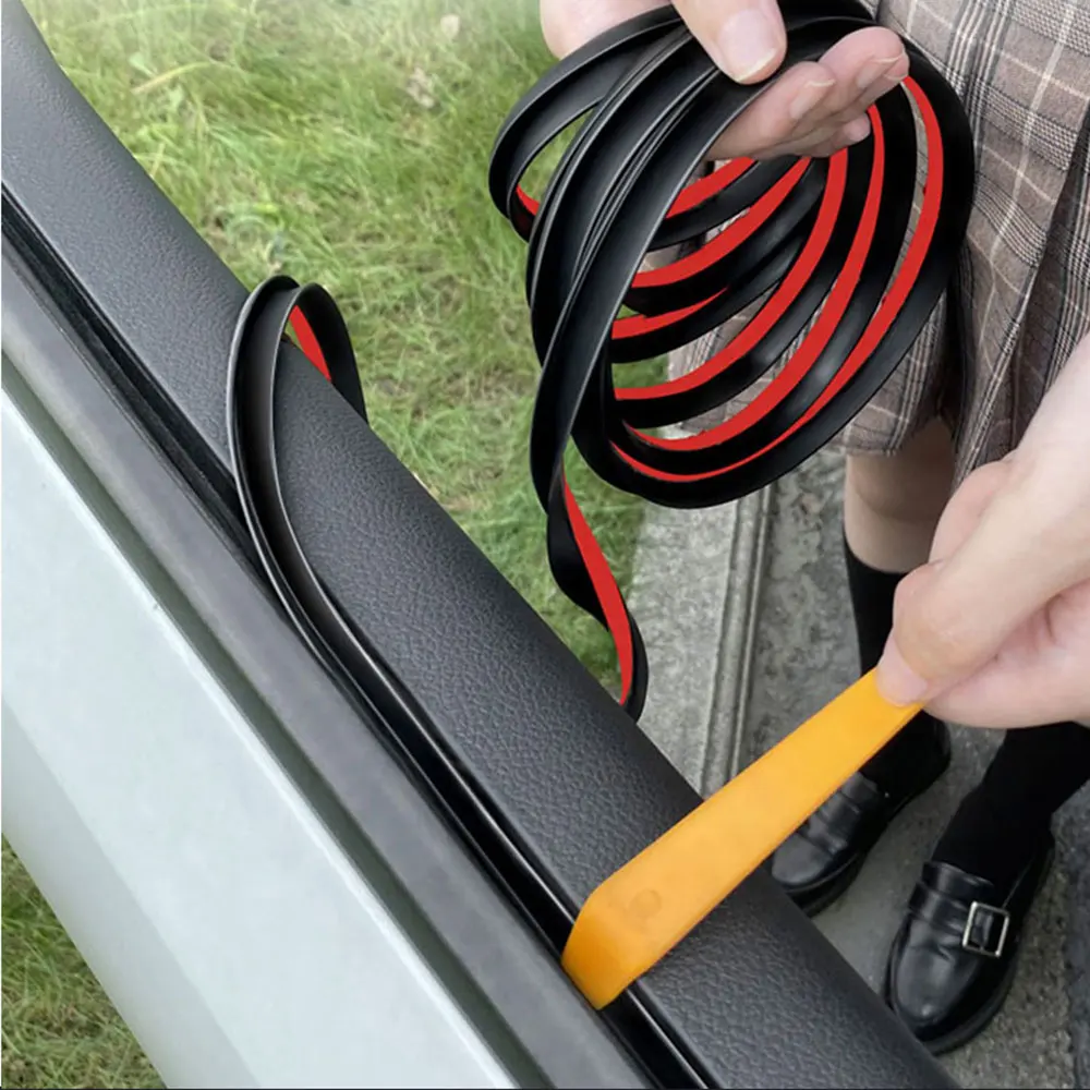 Car Window Seal Strip V Shape Side Door Sealing Strips Auto Rubber Filler Noise Insulation Weatherstrip Sealant Tool Accessories