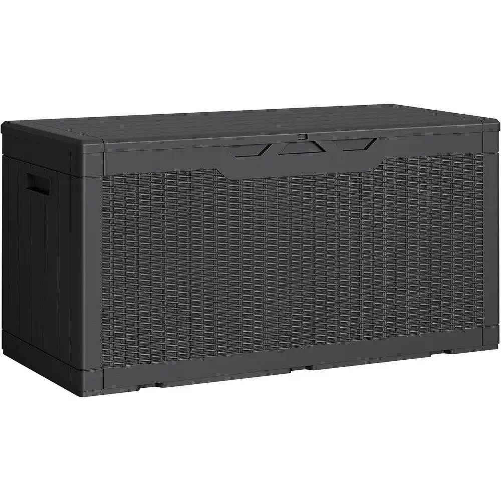 

100 Gallon Outdoor Storage Box with Lid - Lockable, Waterproof, UV-Resistant for Patio Furniture, Garden Tools, Pool Supplies, B
