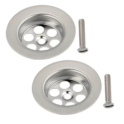 2 Set 70mm Stainless-Steel Kitchen Bathroom Sink Strainer Bath Plug Hole With Screw Drain Hole Filter Plug