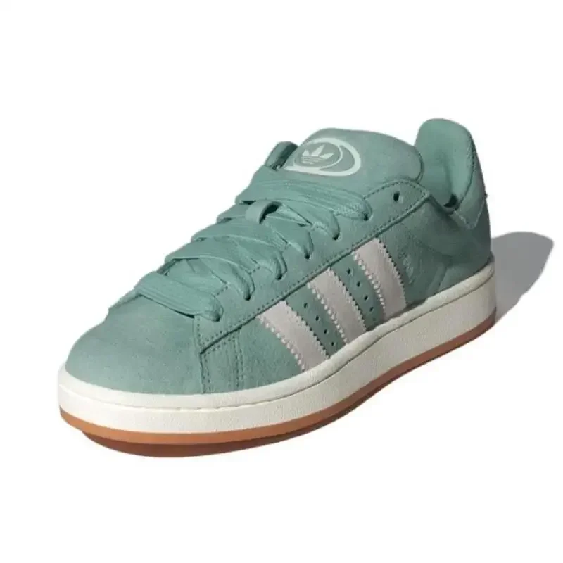 아디다스 캠퍼스 00년대 가볍고 편안한 그린 화이트 로우탑 캐주얼 보드 슈즈 여성용 JI1984