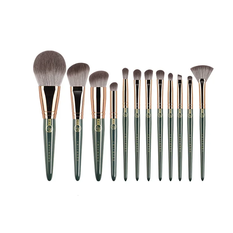 12 pçs conjuntos de pincéis de maquiagem macio macio ferramentas cosméticas sombra blush contorno escova fundação pó maquiagem pincéis de beleza