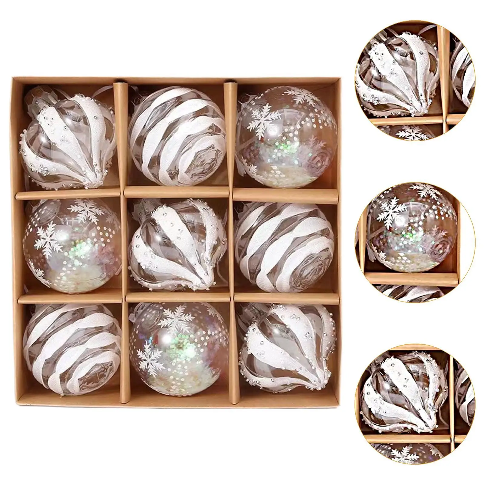 9Pcs Christmas Ball Ornaments Home Decor for Restaurant Celebration Holidays