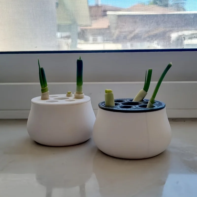 3D Printing Flowerpot Green Onion Pots for Plants Hydroponic Seeds Home Kitchen Hydroponics Growing System Garden Pots&planters