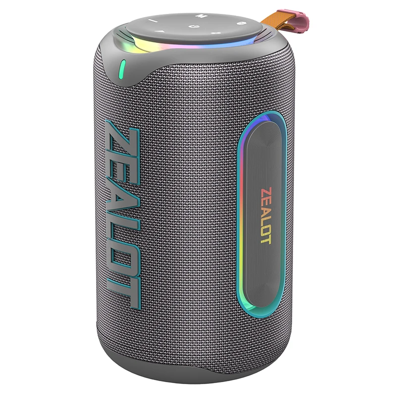 ZEALOT-MP1 Bluetooth-luidspreker voor buiten, 60 W uitgangsvermogen Bluetooth 5.3-luidspreker, stereogeluid IPX6 waterdicht, micro SD-kaart, RGB Lig