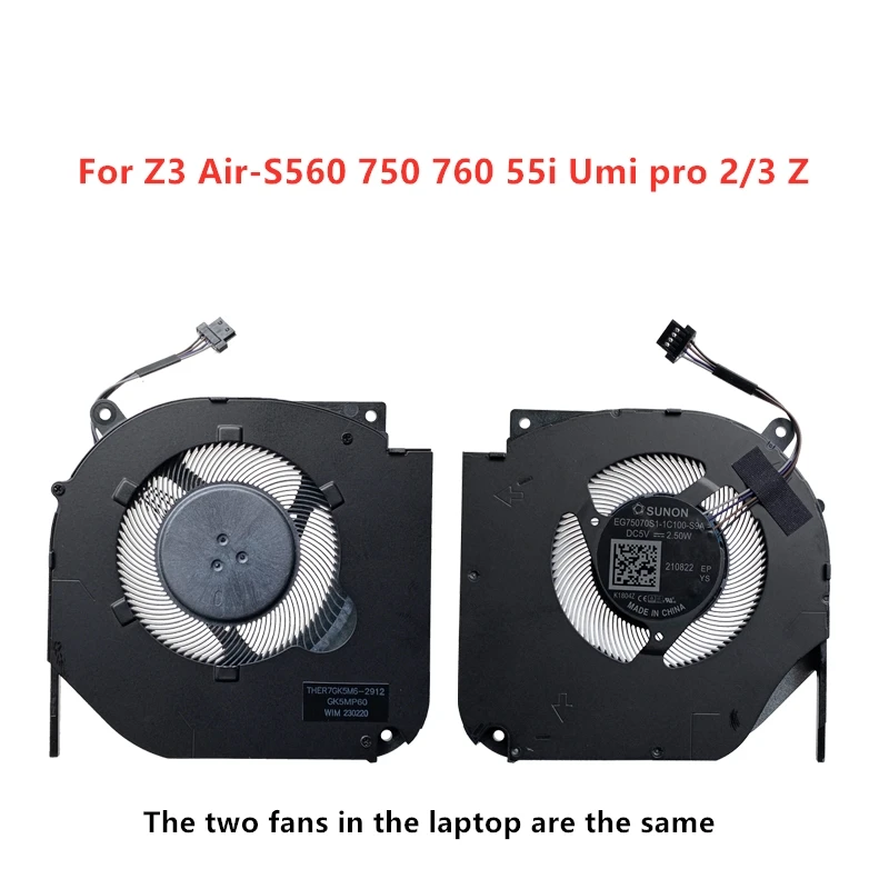 Brand New Laptop CPU GPU Cooling fans For MECHREVO Z3 Air-S 560 750 760 55i Umi pro 2/3 Z DC5V 2.50W