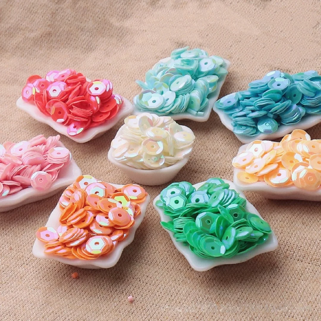 6mm Iridescent Sequin Curved AB Color Circular Concave DIY Hand Sewn Clothing Accessories and Accessories