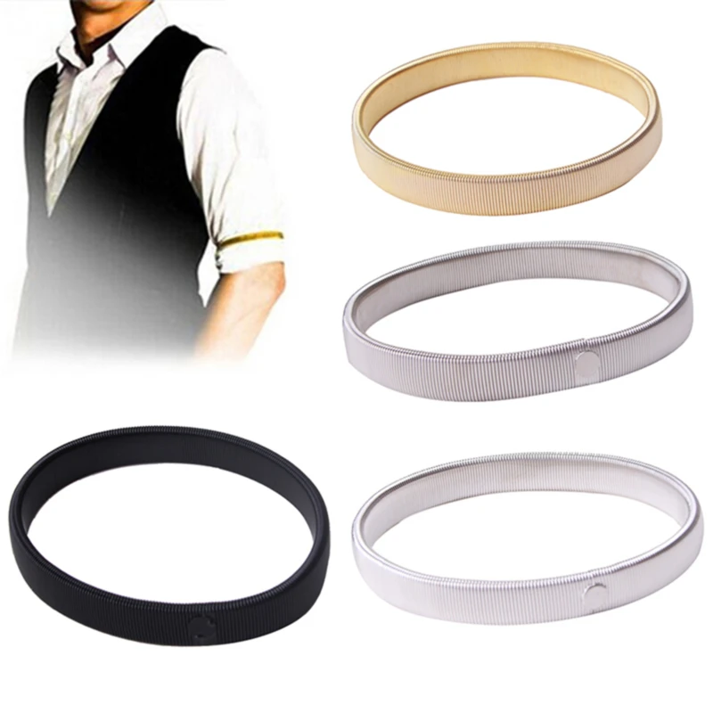 1pc Unisex Punk Solid Elastic Bracelet Metal Sleeve Hoop Springs Steel Wire Armband Bracelet Perimeter 26cm