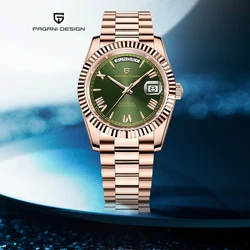 PAGANI DESIGN New DD36 Luxury Rose Gold Automatic Watch For Men Mechanical Wristwatch 10Bar Waterproof AR Sapphire Glass Watch