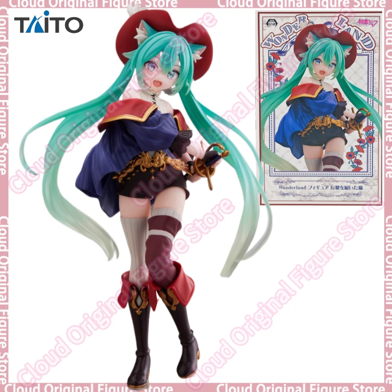 

In Stock 100% Original Taito Hatsune Miku Fairy Tale Wonderland Puss in Boots Anime Figures Model Collection Doll Toy Gift