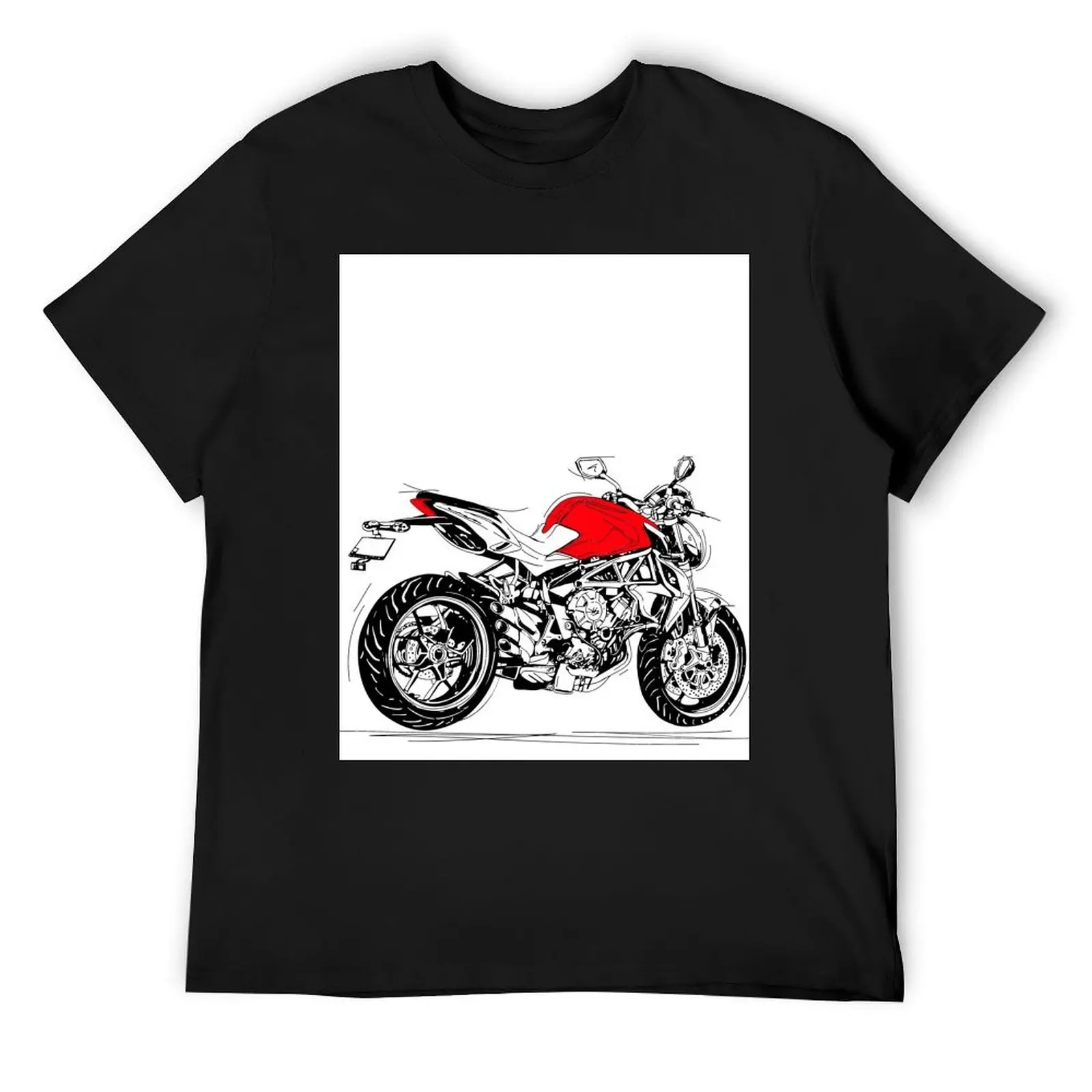 mv agusta brutale pencil draw T-Shirt anime figures oversized graphic tee vintage anime shirt oversized men clothes