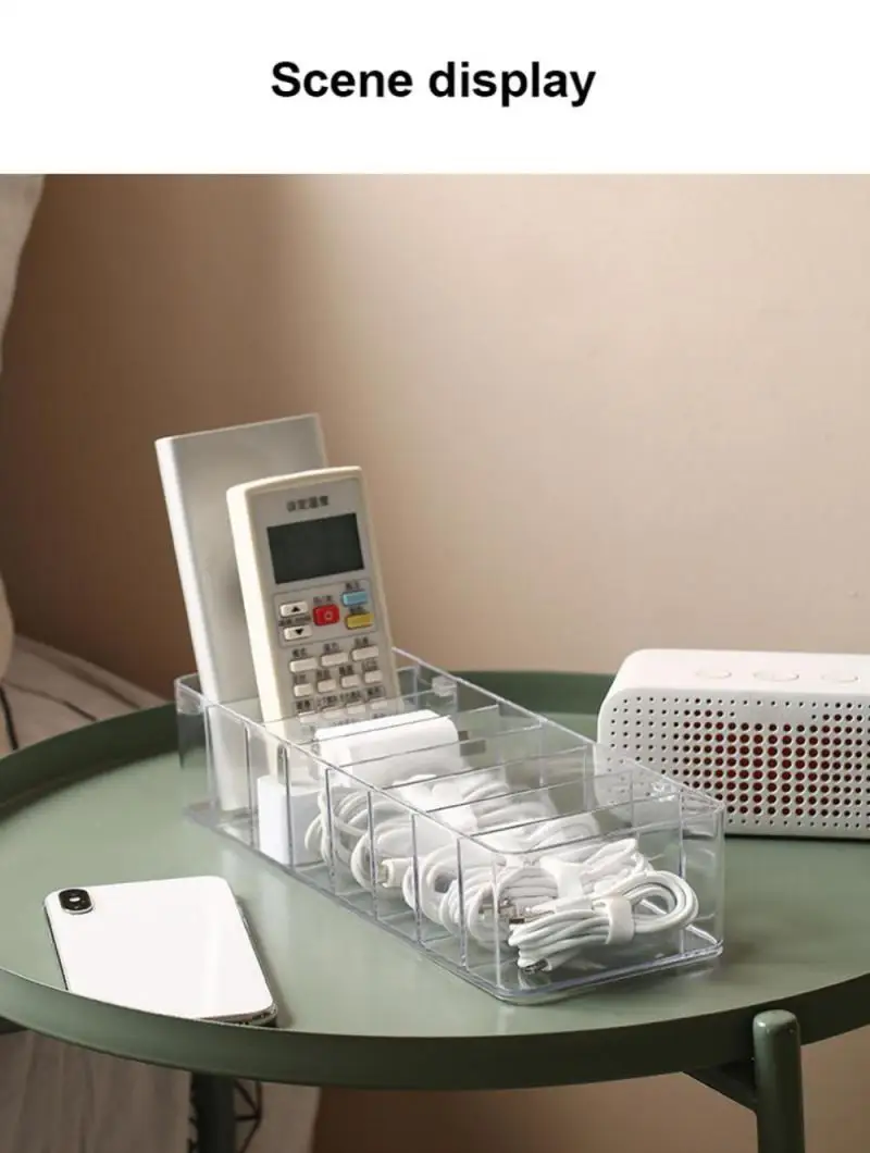 Cable Storage Box Transparent Plastic Data Line Storage Container for Desk Stationery Multifunctional headset Data charging line