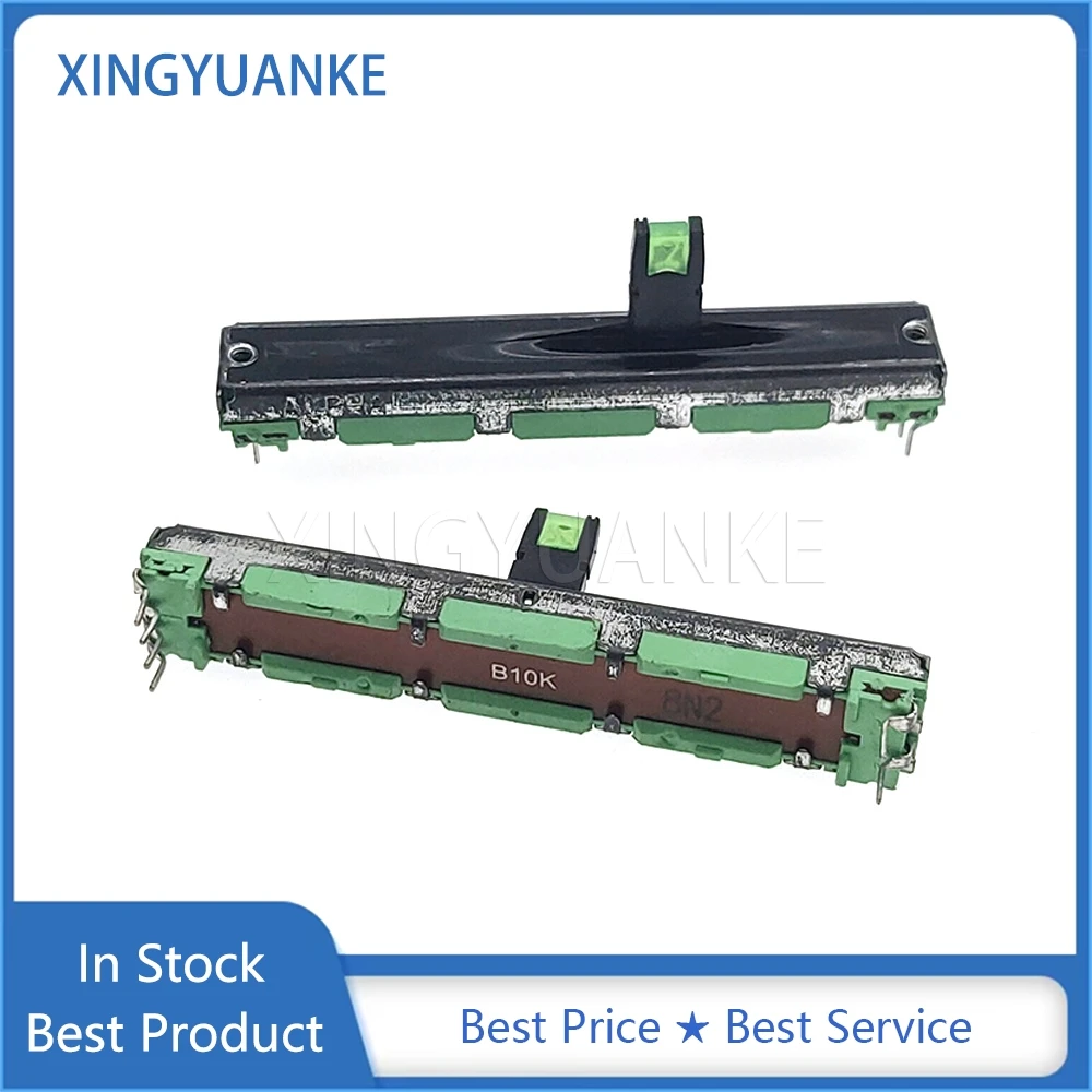 

2 шт., 60 мм, прямой ползунковый потенциометр B10K, 6 см, двухканальный микшерный фейдер с подсветкой