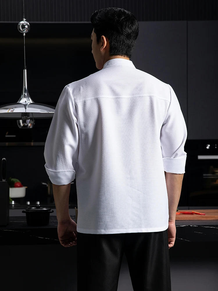 호텔 긴팔 작업복, 전문 요리사 통기성 블라우스, 작업복, 주방 티셔츠 유니폼, 요리 재킷, 가을