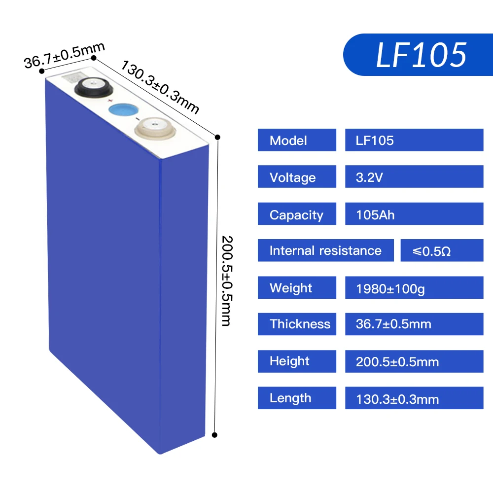 3.2V 100Ah LiFePO4 High-Rate Cell – 3C Continuous Discharge, for Golf Cart & EV Traction Battery Packs