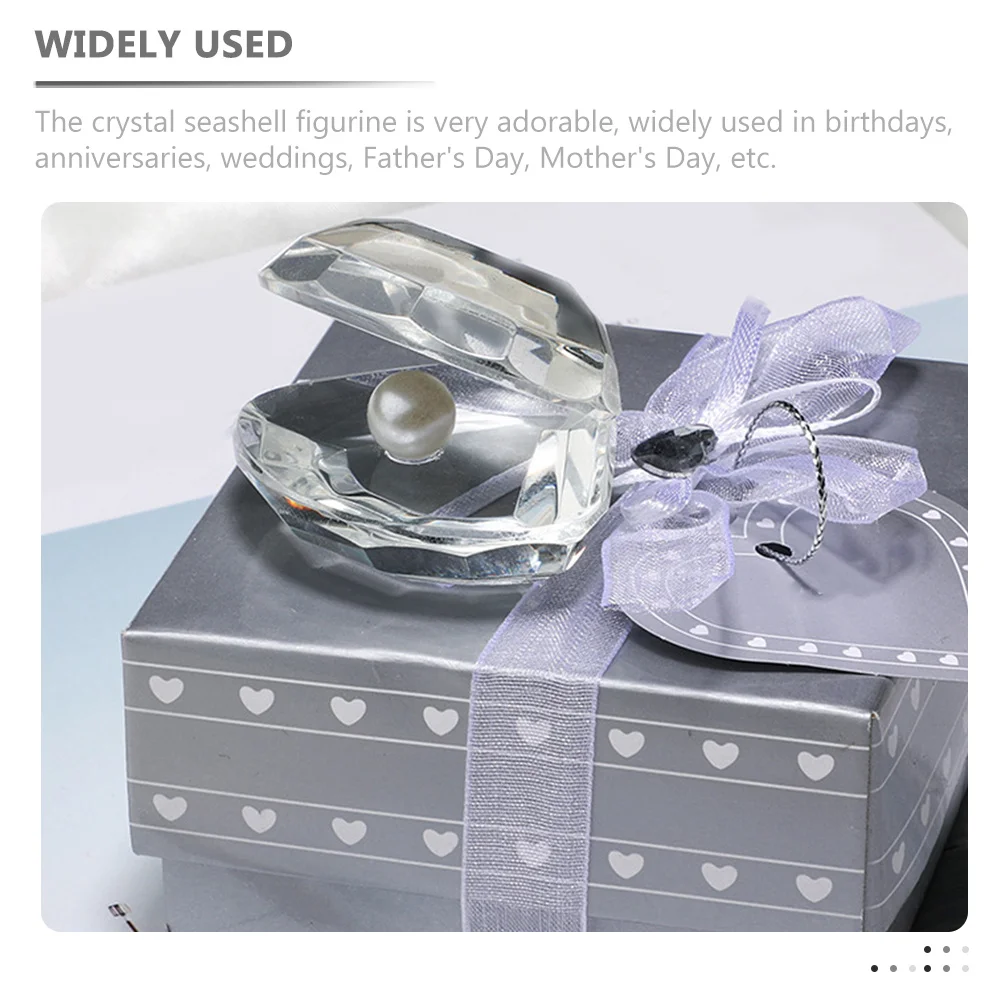 

Exquisite Crystal Seashell Home Decor Cute Desk Ornament Long Time Use Special Festivals Gift for Lovers Friends