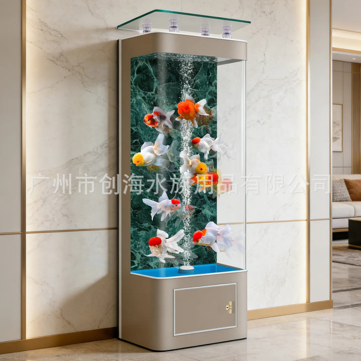 

DSA high-end rock slab background panel intelligent fish tank living room household medium-sized vertical aquarium