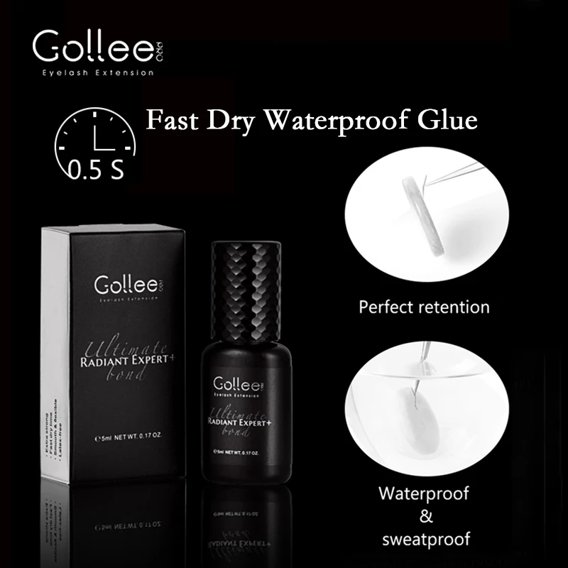 Gollee Glue Eyelashes 0.5s eyelash extensions professional eyelash adhesive Waterproof lashes supplies for Salon Eyelash glue