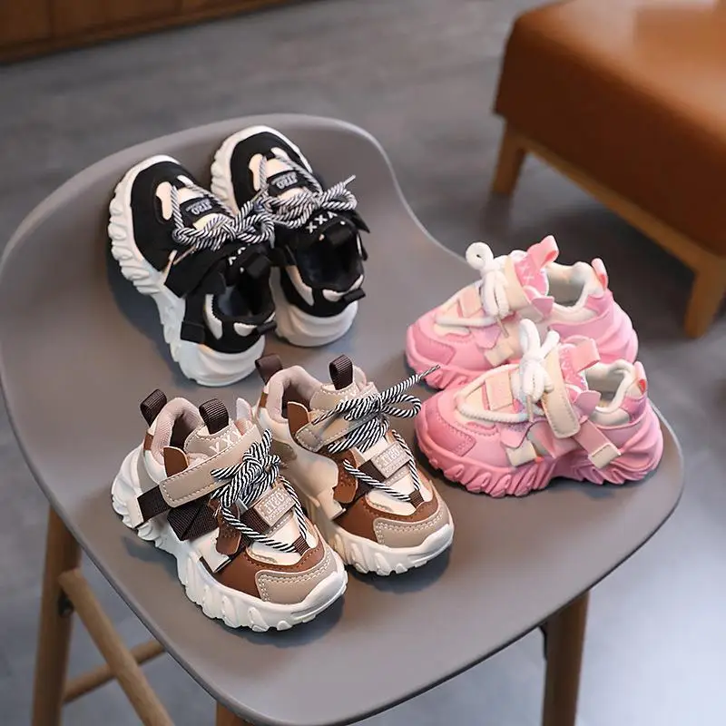 Kids Spring Autumn Non-slip Sports Shoes Soft-soled Breathable Mesh Sneakers Girls Boys Children Comfortable Baby Walking Shoes