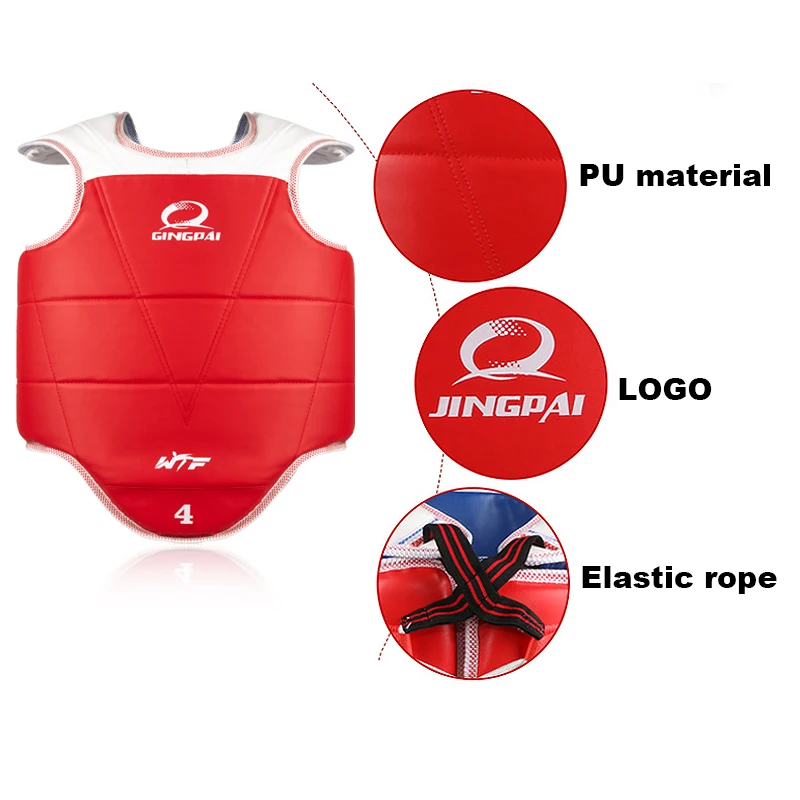 Traditional Taekwondo chest guard kids men women student red blue Karate Taekwondo protectors WTF approved chest supporters TKD image 5