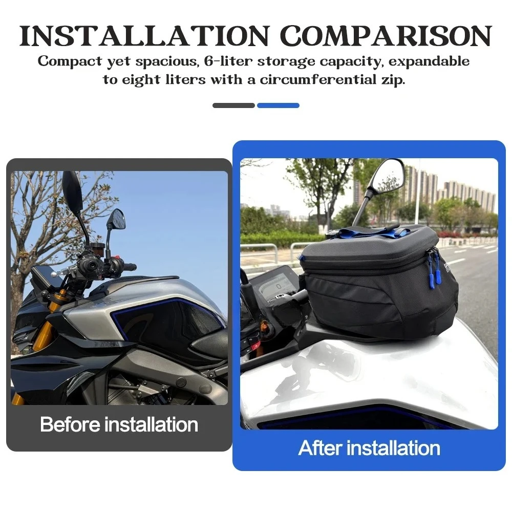 New Waterproof Fuel Tank Bag 6L~8L Tool Backpack Portable For Yamaha MT-09 MT 09 SP MT09 2024 2025 2026 Motorcycle Accessories