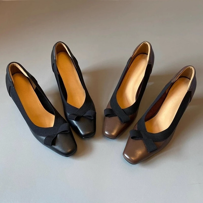 

Туфли-мюли Aneikeh на тонком каблуке с бантом-бабочкой, модные весенние туфли для вечеринок с круглым носком, женские туфли для торжественных случаев