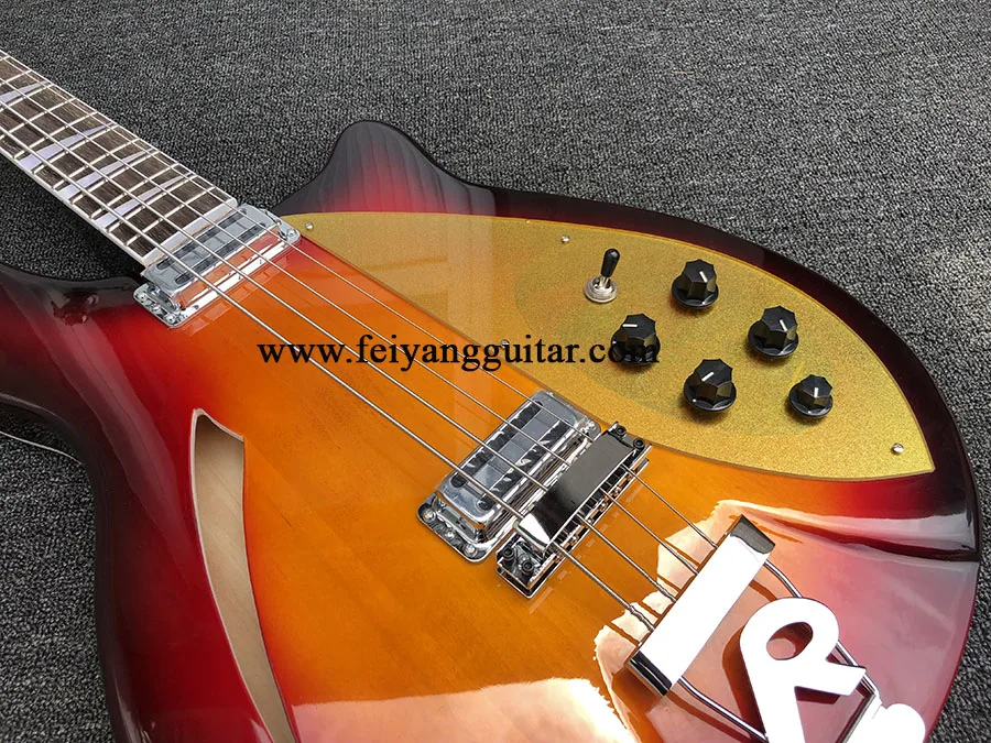 electric bass guitar,4005 4 Strings,Picture color,Semi hollow body, Rosewood Fingerboard，high quality，free shipping