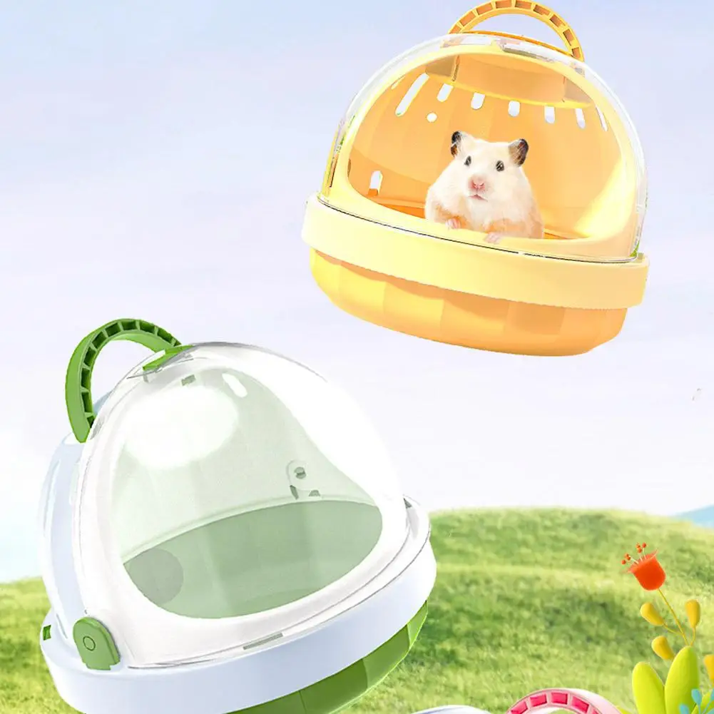 Hamster Outing Cage Breathable Mesh Design Transparent Panoramic Wear-resistant Squirrel Golden Bear Portable Carrying Bag