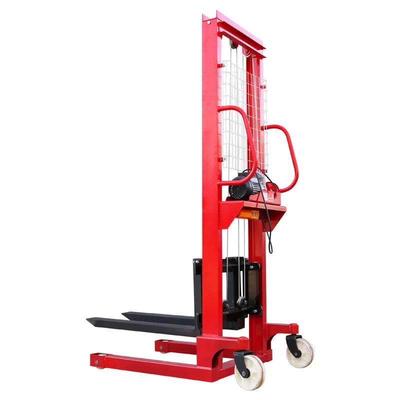 China Wire Rope Pallet Stacker Semi-electric 1t 2t Stacker 1.6m 2m Wire Rope Stacker