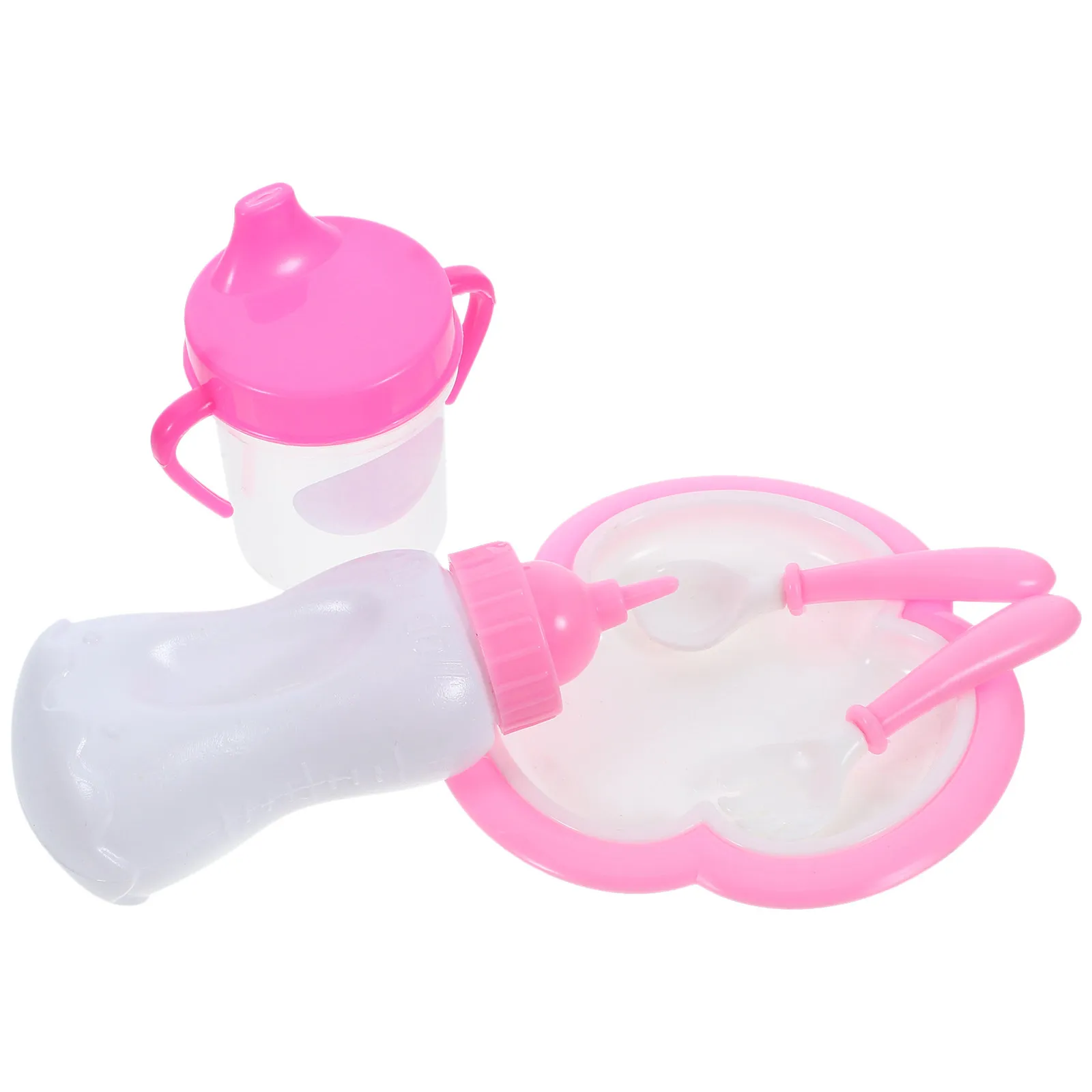 1Set 18 Inch Baby Milk Bottle and Feeding Cutlery Pretend Play Simulation Interactive Feeding Set Baby Shower Favor