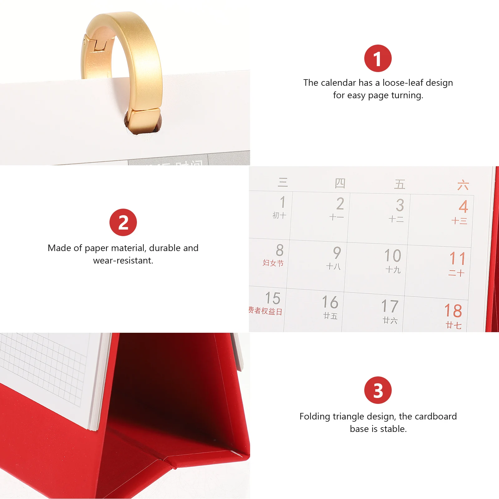 

Note Calendar Desktop Mini Inspirational Calendars Paper Small Table Office Monthly Standing