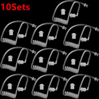 10Sets/5/2/1Set Transparent Coil Acoustic Air Tube Earplug Replacement For Radio Earpiece Headse