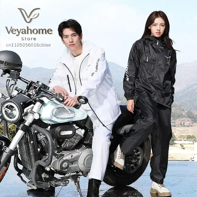 Thin Raincoat Set Summer Waterproof Men and Women Rain Coat Pant Suit Outdoor Travel Hiking Motorcycle Cycling Split Rain Wear