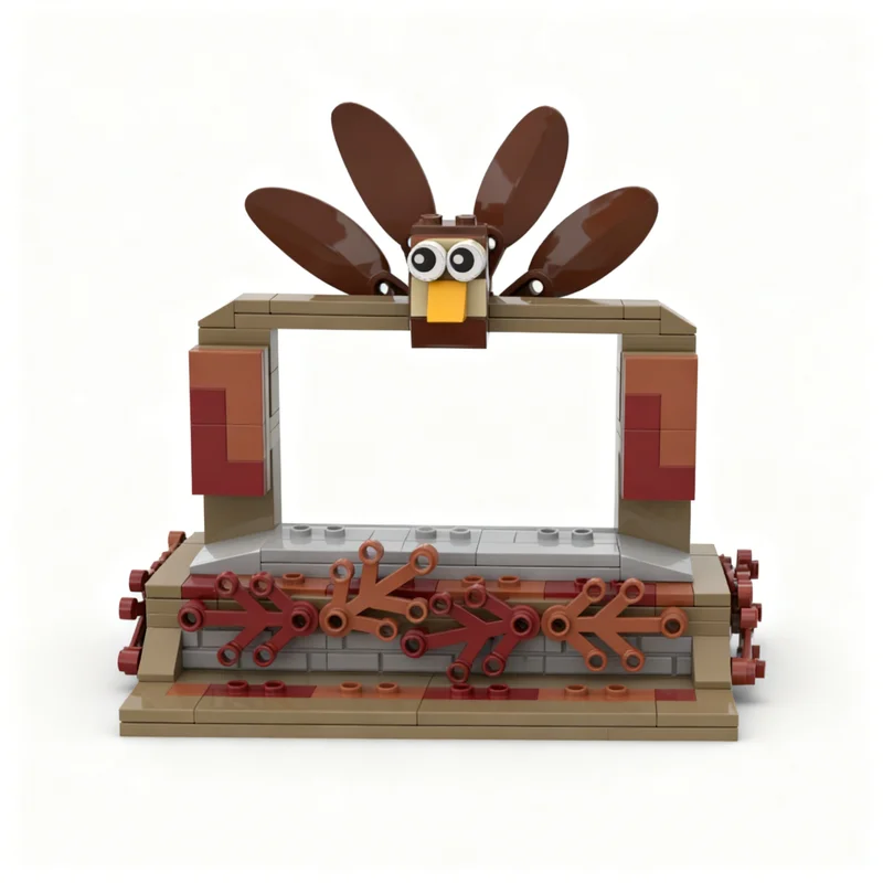 Set di 169 Pezzi MOC Espositore per Minifigure Stagionali del Ringraziamento, Blocchi da Costruzione, Regalo Natalizio Creativo