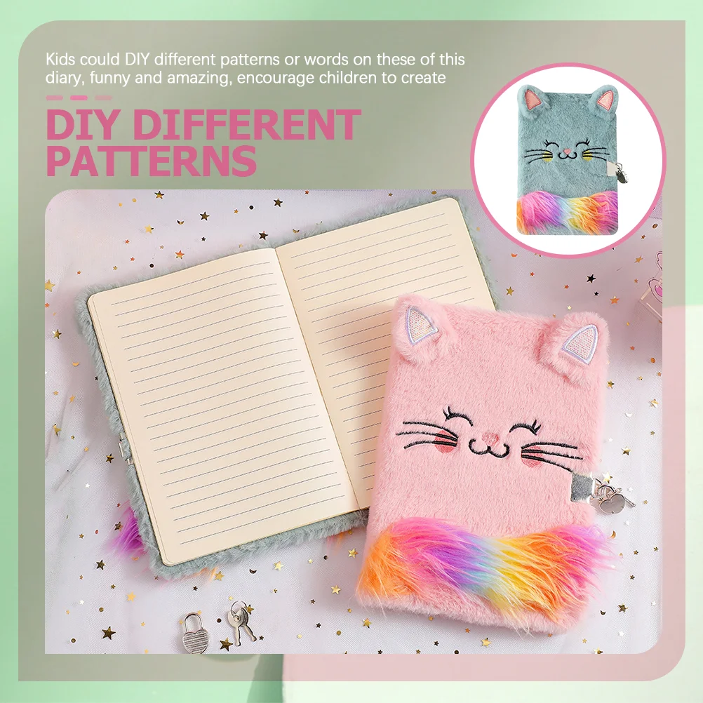 Imagem -04 - Plush mi Note Notebook para Crianças Hairy Journal Girls Drawing Notepad Fluffy Diary Animais