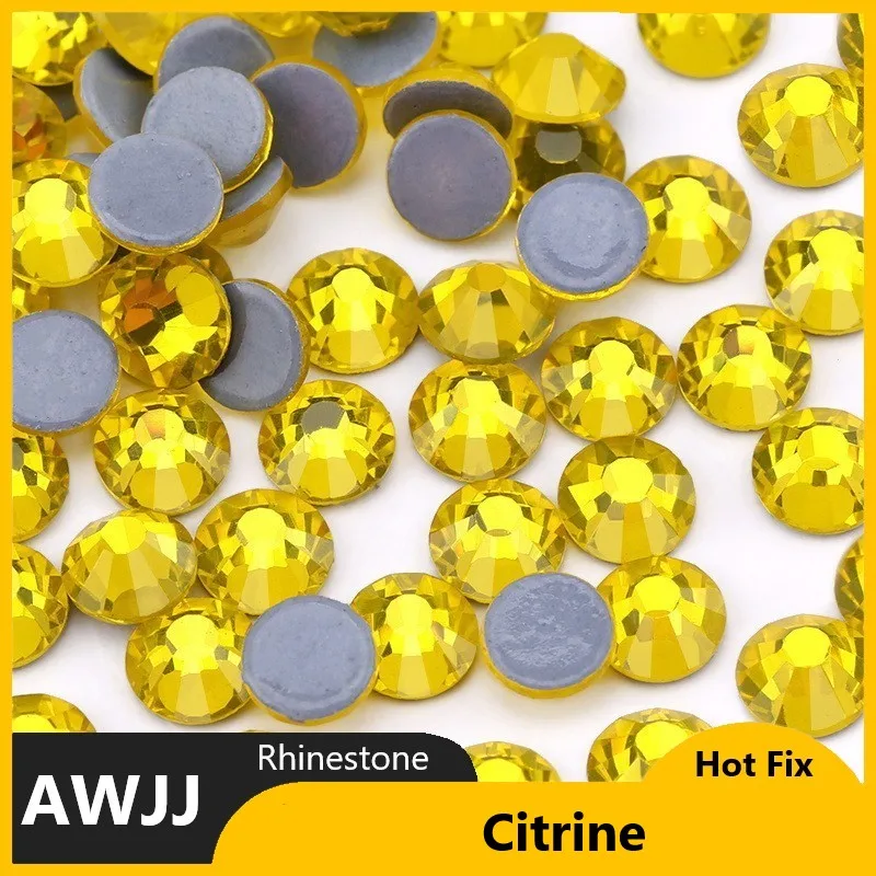 SS6-SS30 Yellow Series Color Better DMC Hot Fix Rhinestones,Glass Strass Hotfix Iron On Rhinestones Sewing & Fabric Decorations