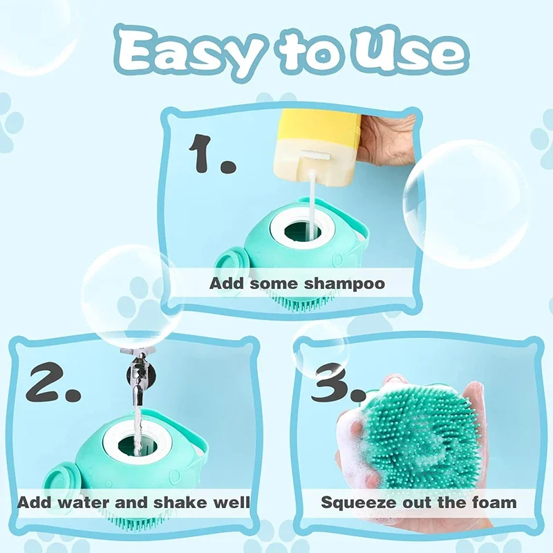 Cat And Dog Massage Brush Dog Shampoo Massager Brushes Soft Silicone Comb for Puppy Cat Shower Grooming Tool Pet Accessories