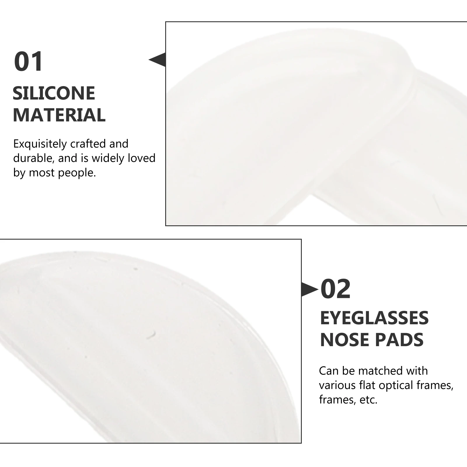

5 Pairs Silicone Pad for Glasses Non Slip Eye Glass Nose Nose Pads Height Increaser Eyeglass Accessories Plastic Frames