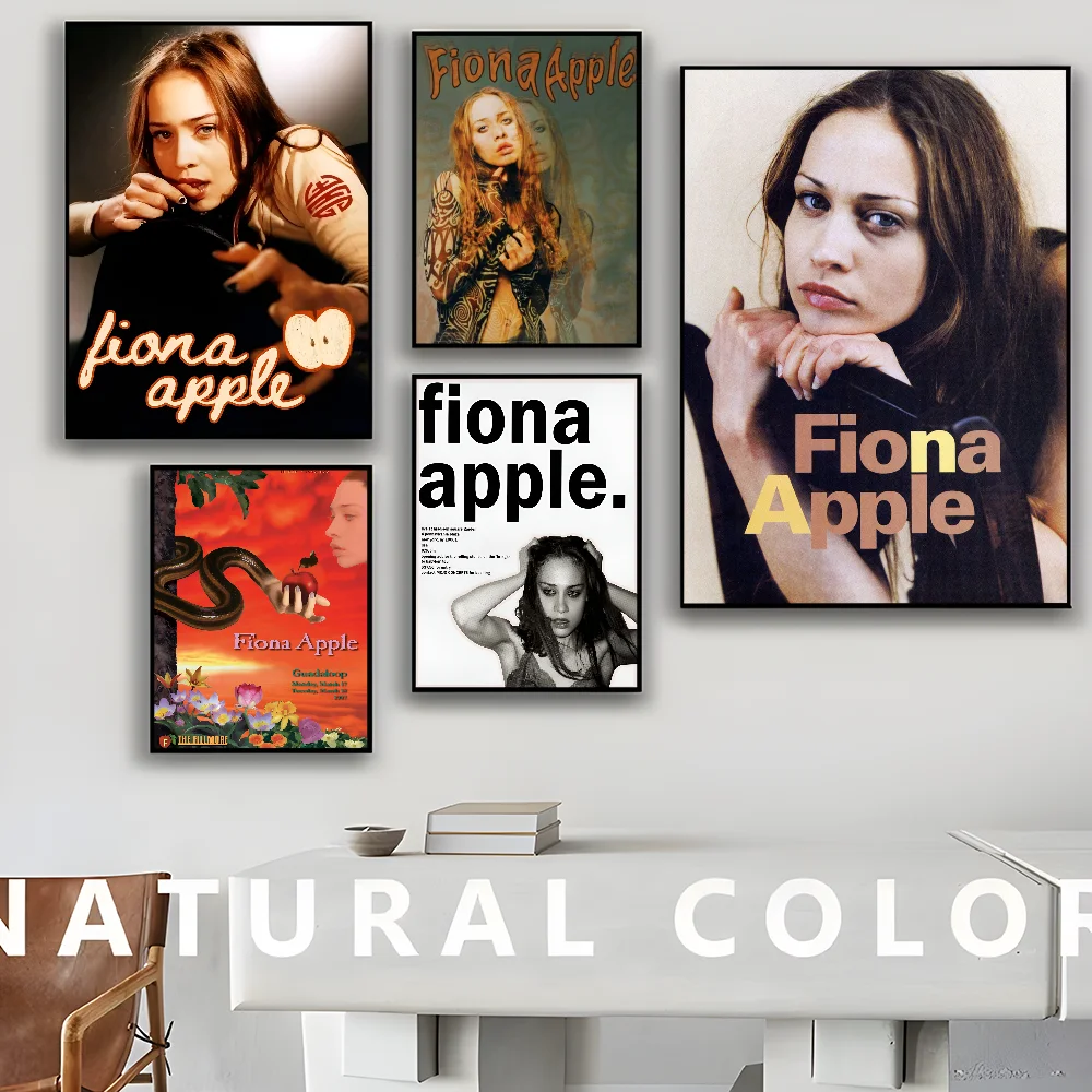 F-Fiona A-Apple  Whitepaper Poster Fancy Wall Sticker for Living Room Bar Decoration Aesthetic Art Wall Painting