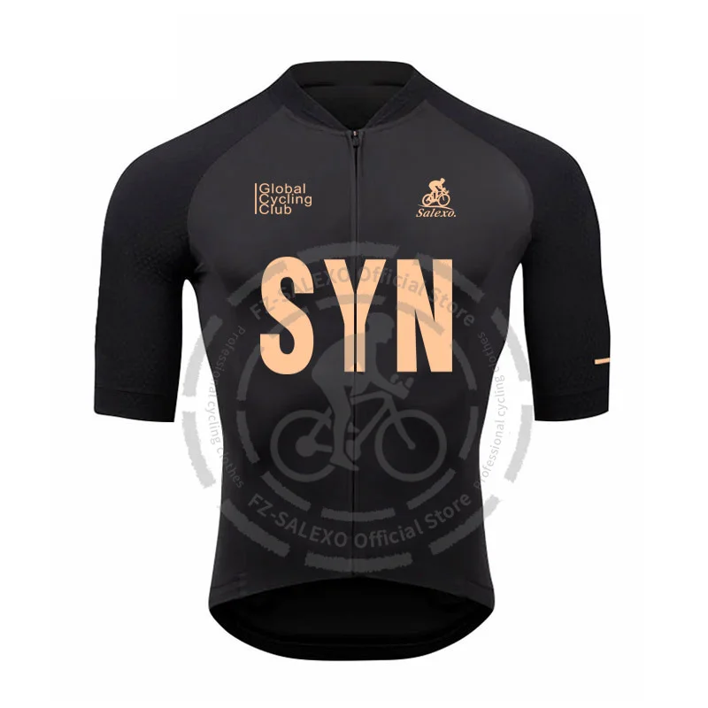 SYN Racing Cycling Jersey Set Short Sleeve Shirt Bicycle Clothing 2024 Summer Men Black MTB Maillot Ciclismo Bike Bib Shorts Set