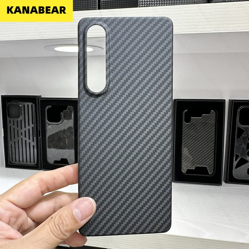 

For SONY Xperia 1V Kevlar arylon fiber mobile phone case matte black, lightweight and drop resistant business