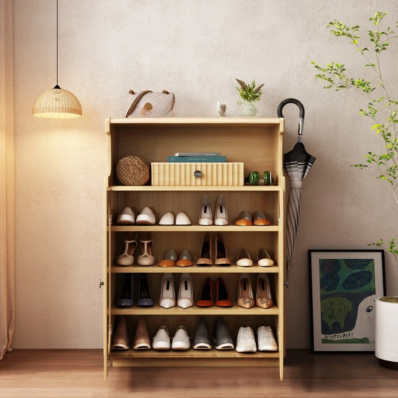 باب إطار من الخشب الصلب، خزانة شرفة ذات سعة كبيرة، خزانة تخزين شرفة الرياح، خزانة بهو بسيطة وحديثة