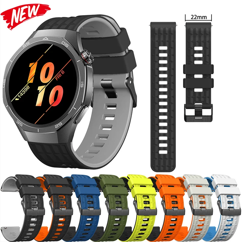 22mm Universelles zweifarbiges Silikonarmband für Huawei Watch GT6 Pro 46mm GT6/GT5/GT4/GT3 46mm Sportarmband für Männer und Frauen