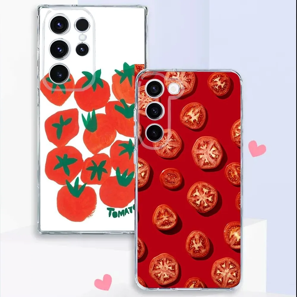 Vegetables Fruits Tomatoes   Phone Case For Samsung S24,22,20,21 FE Ultra ,23,10,10E,S8,Plus Transparent Phone Shell