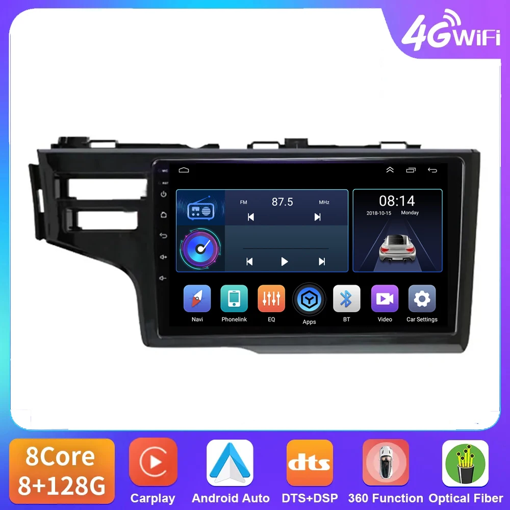 

Автомобильный радиоприемник 9 дюймов Android 13 для Honda Jazz 3 2015-2020 Fit 3 GP GK 2013 - 2020 мультимедийный плеер GPS навигация 4G беспроводной Carplay