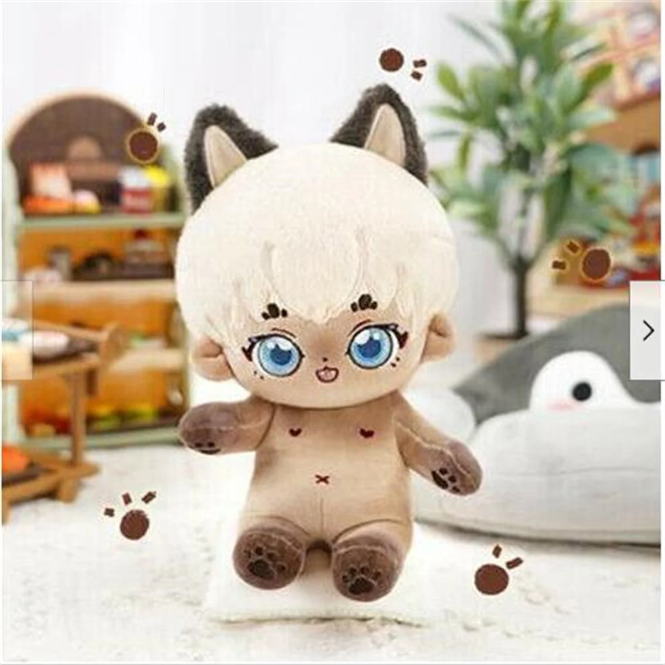 

No attributes Siamese Cat Cute Plush 20cm Doll Stuffed Toy Anime Plushie Gift