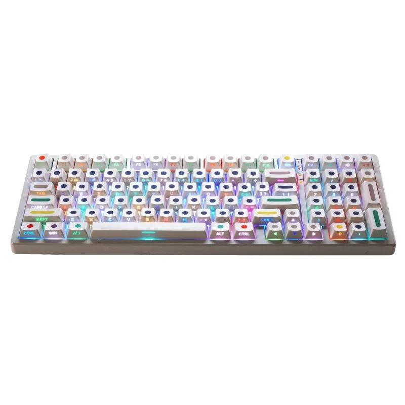 XVX ホワイト ラウンド ドット キーキャップ PBT 昇華型 チェリー シルエット サイドカービング 透明文字 ゲーミング eスポーツ キーキャップに最適