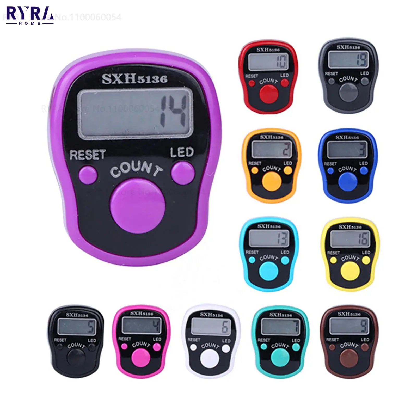 Mini Stitch Marker Row Finger Counter LCD Electronic Digital Tally Counter For Sewing Knitting Weave Tool Finger Ring Counter