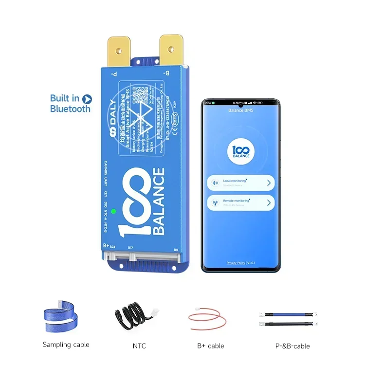 100 balance bms 4S 8s 16s 24S 12V/24V/36V/48V/60V 51.2V 57.6V 59.2V 100A 150A smart bms for lithium battery with BT